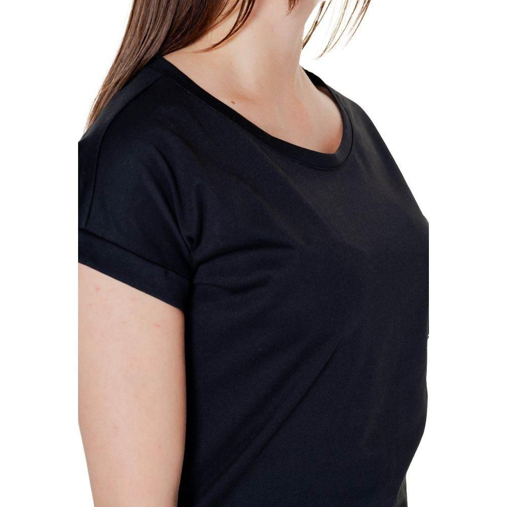 Vila Clothes Black Cotton T-Shirt - Hilstor