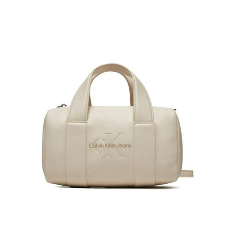 Calvin Klein Jeans Beige Synthetic Leather Handbag - Hilstor
