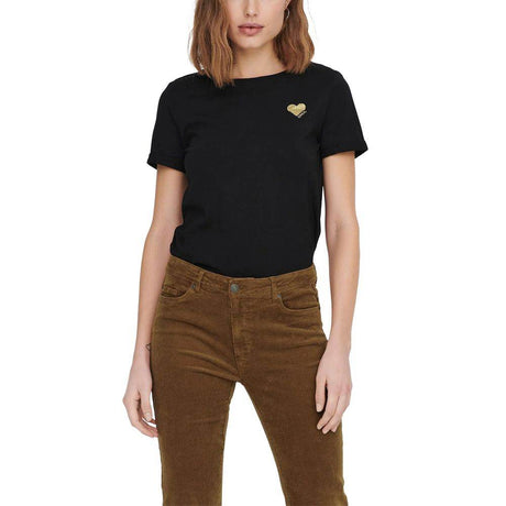 Only Black Cotton Tops & T-Shirt - Hilstor
