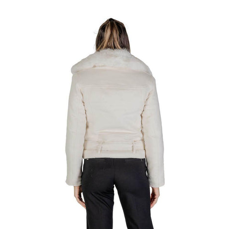 Guess Cream Polyester Jackets & Coat - Hilstor