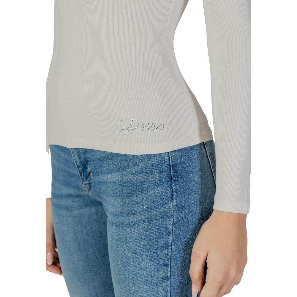 Guess Cream Viscose Tops & T-Shirt - Hilstor