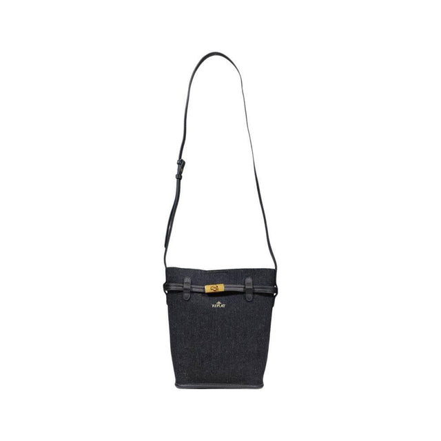 Replay Black Cotton Handbag - Hilstor