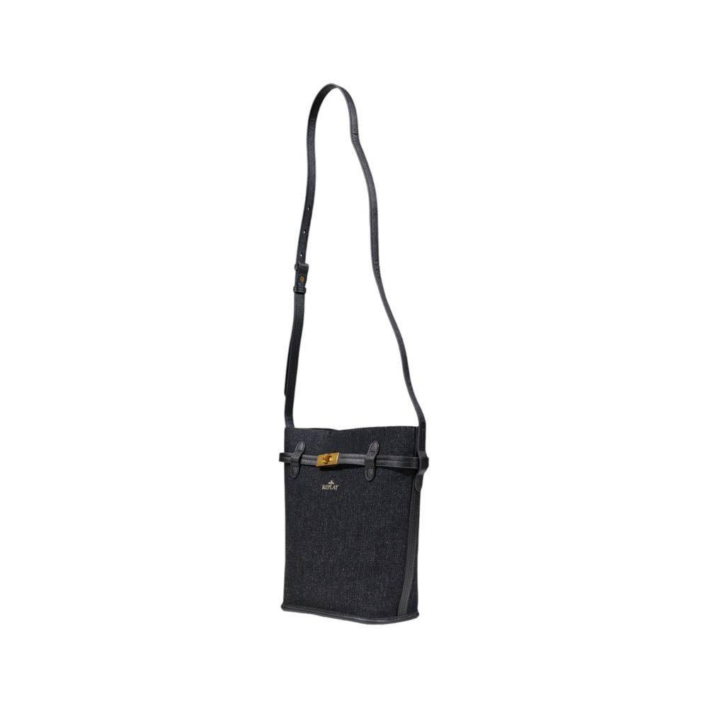 Replay Black Cotton Handbag - Hilstor