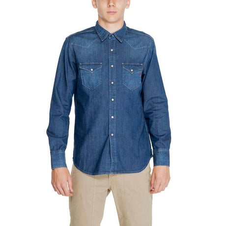 Replay Blue Cotton Shirt - Hilstor
