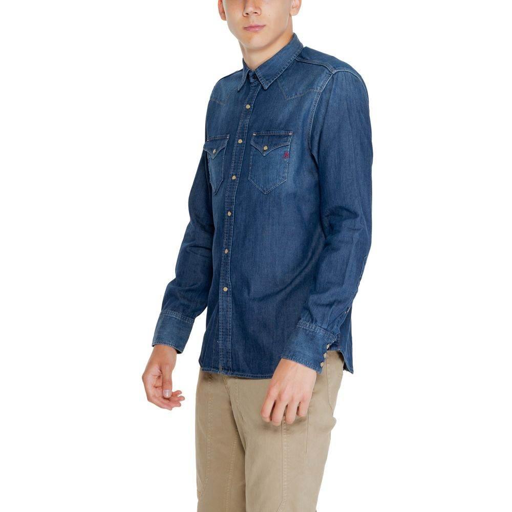 Replay Blue Cotton Shirt - Hilstor