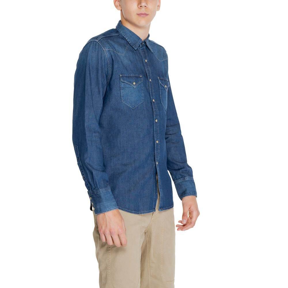 Replay Blue Cotton Shirt - Hilstor