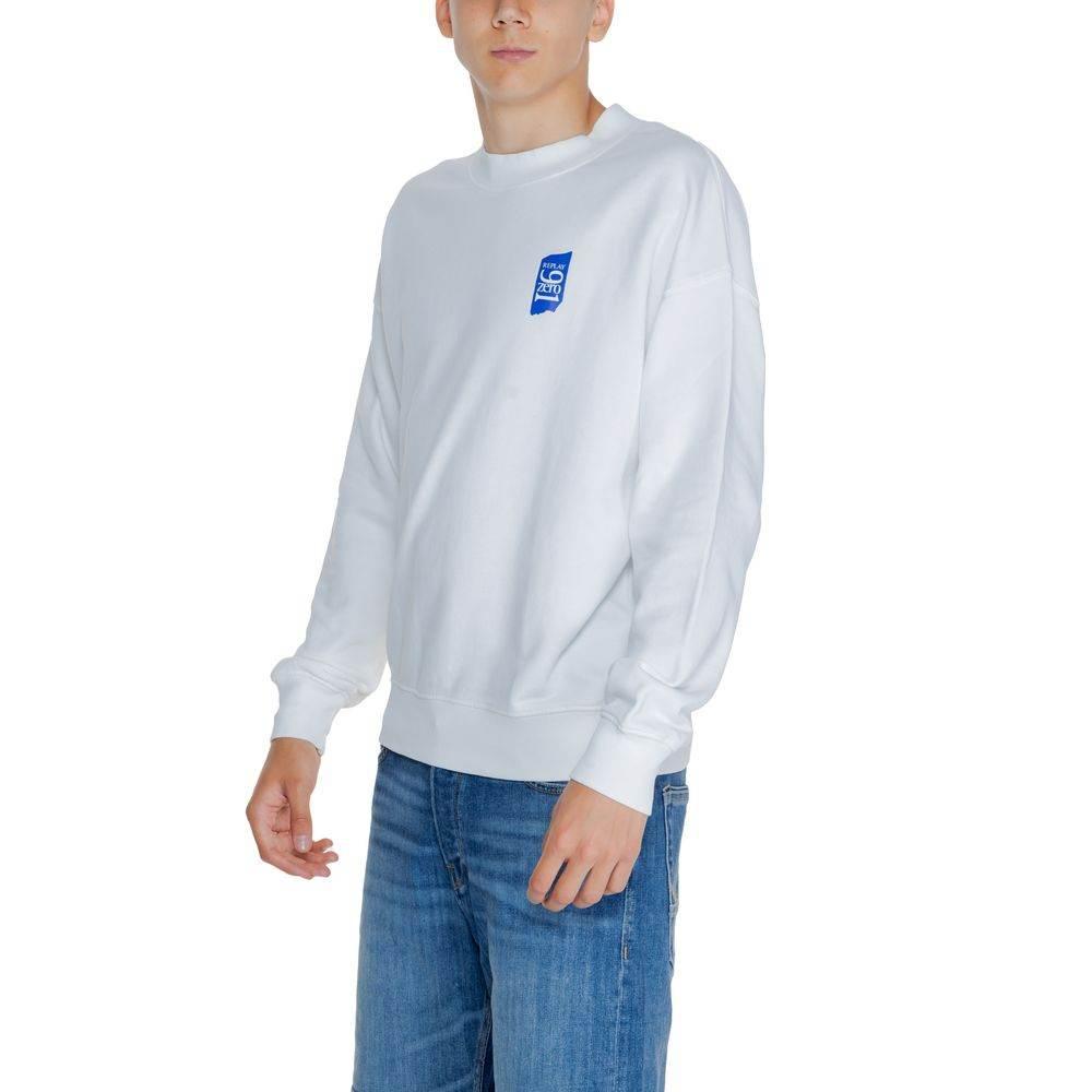 Replay White Cotton Sweater - Hilstor