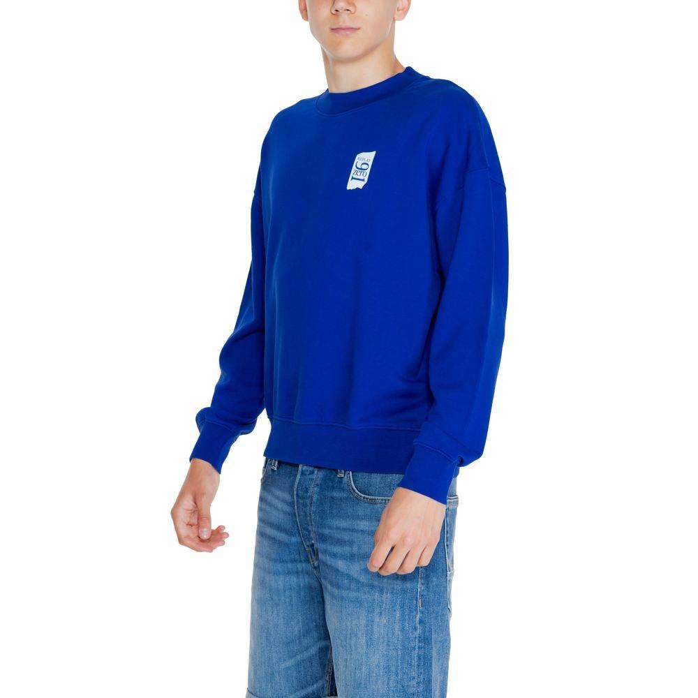 Replay Blue Cotton Sweater - Hilstor