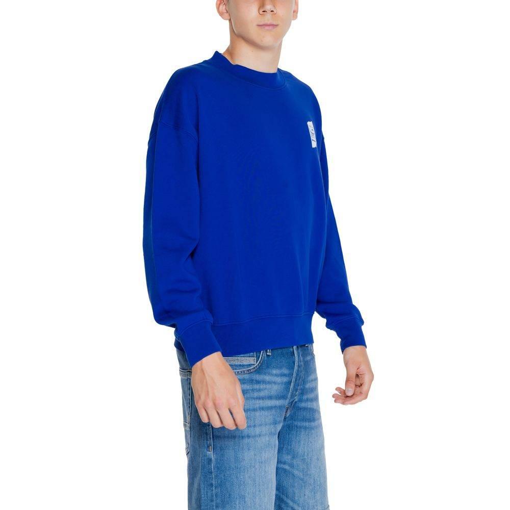 Replay Blue Cotton Sweater - Hilstor