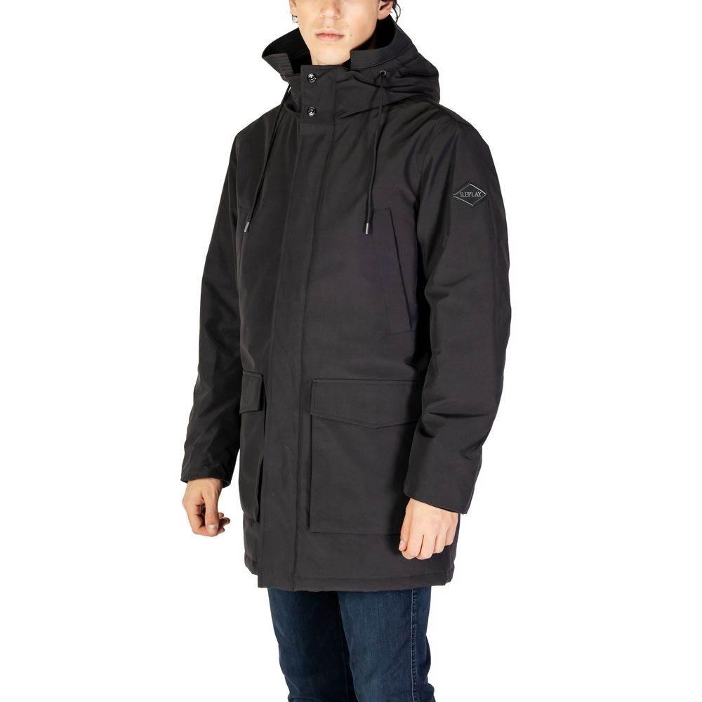 Replay Black Polyamide Jacket - Hilstor