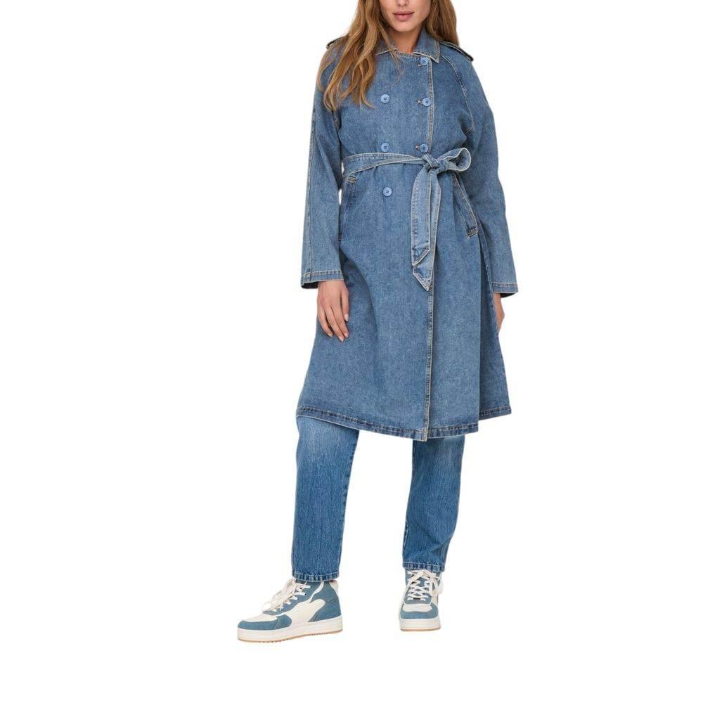 Only Blue Cotton Jackets & Coat - Hilstor