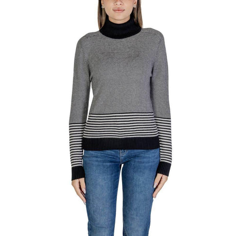 Sandro Ferrone Black And White Viscose Turtleneck - Hilstor