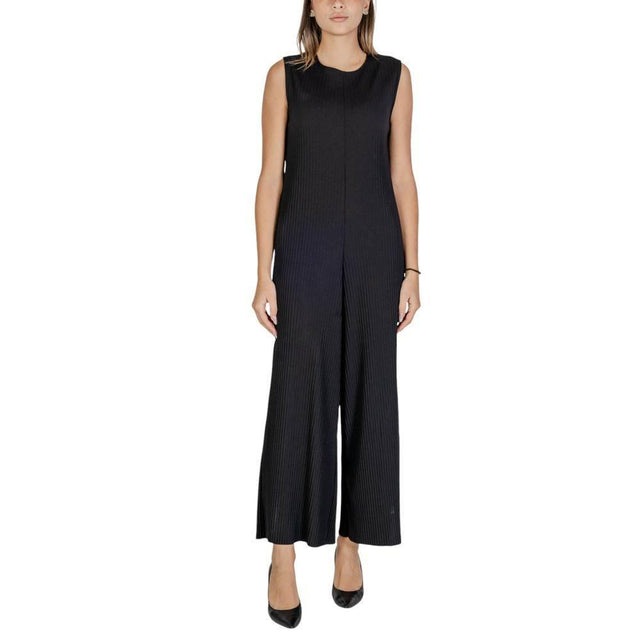 Sandro Ferrone Black Polyester Jumpsuit - Hilstor