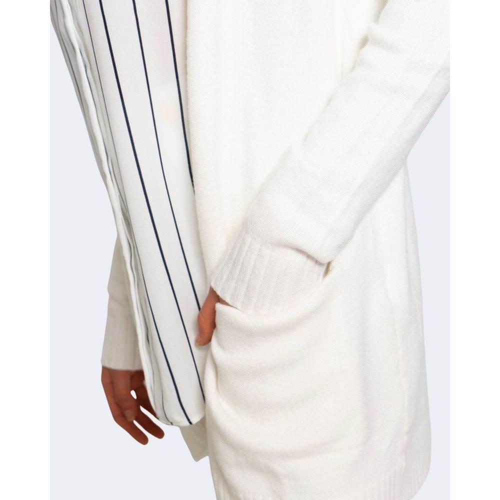Vila Clothes White Viscose Cardigan - Hilstor