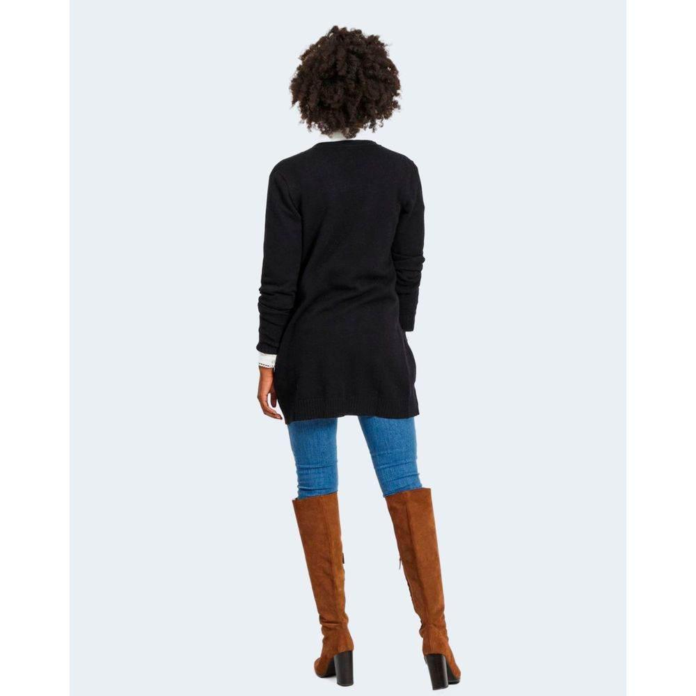 Vila Clothes Black Viscose Cardigan - Hilstor