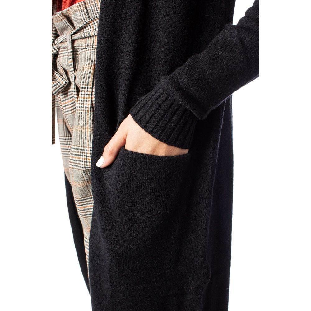 Vila Clothes Black Viscose Cardigan - Hilstor
