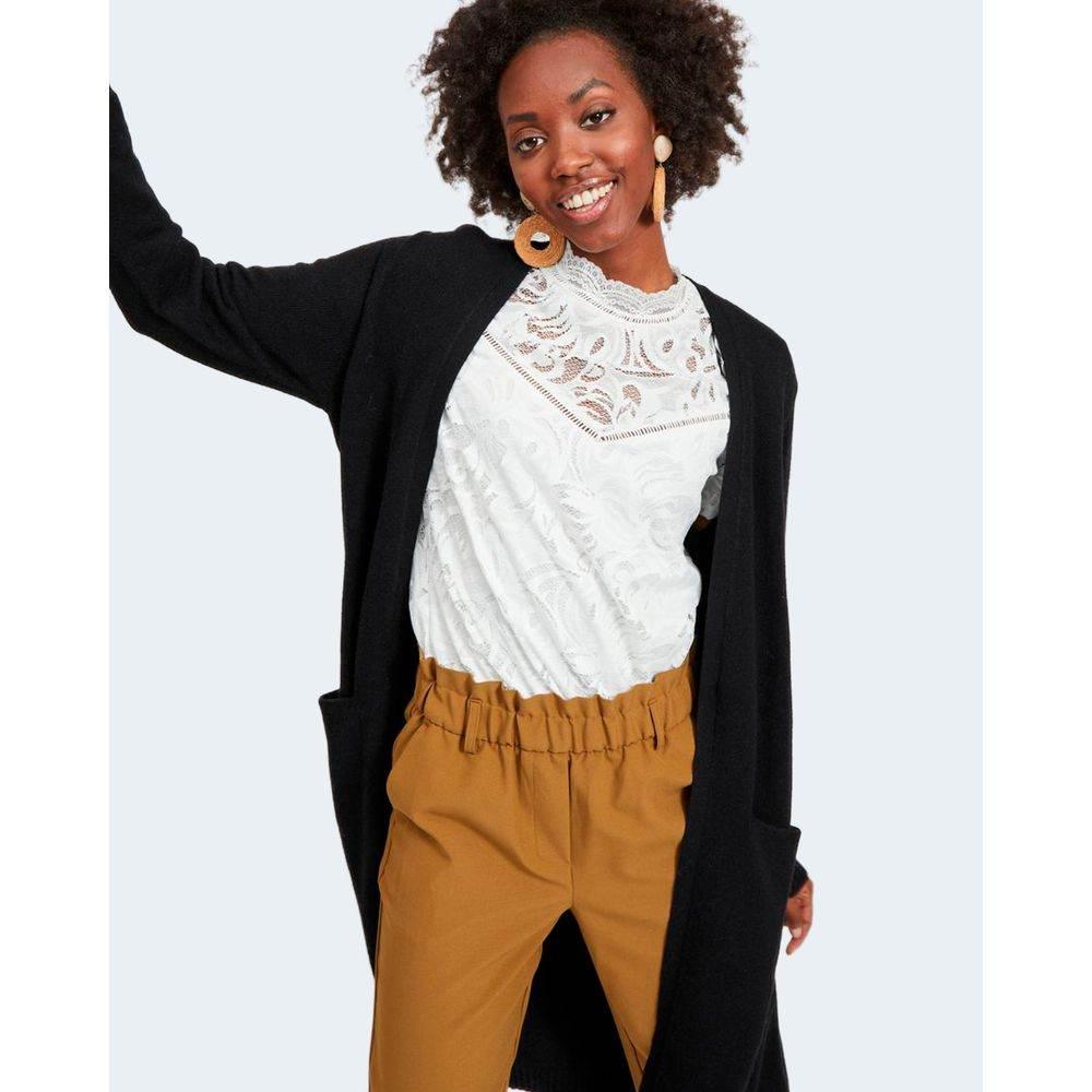 Vila Clothes Black Viscose Cardigan - Hilstor