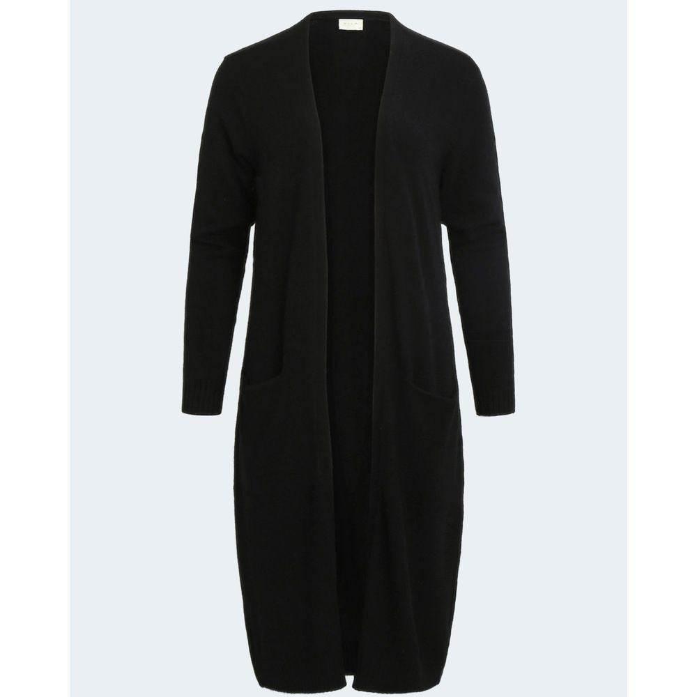 Vila Clothes Black Viscose Cardigan - Hilstor