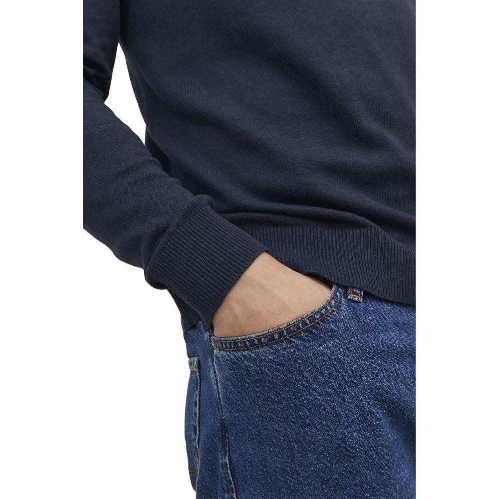 Jack Jones Blue Cotton Turtleneck - Hilstor