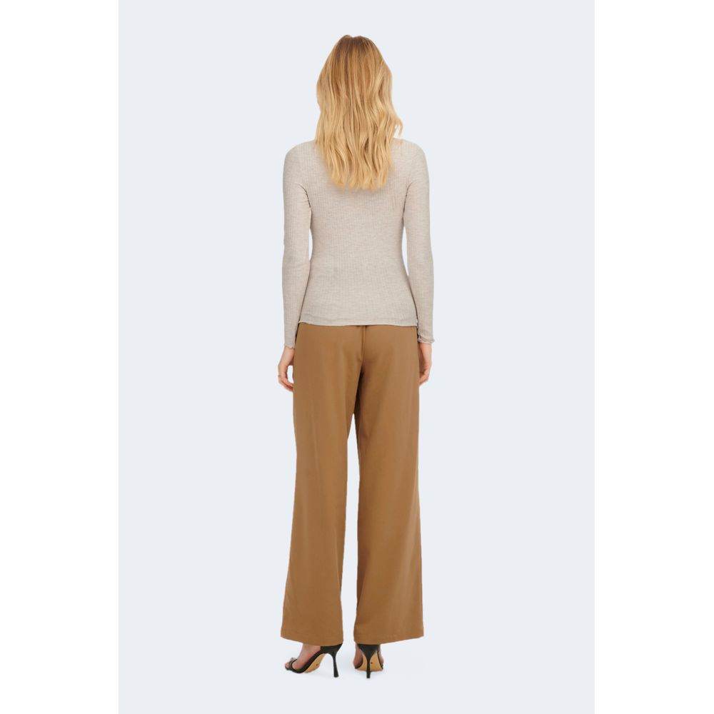 Only Beige Polyester Sweater - Hilstor