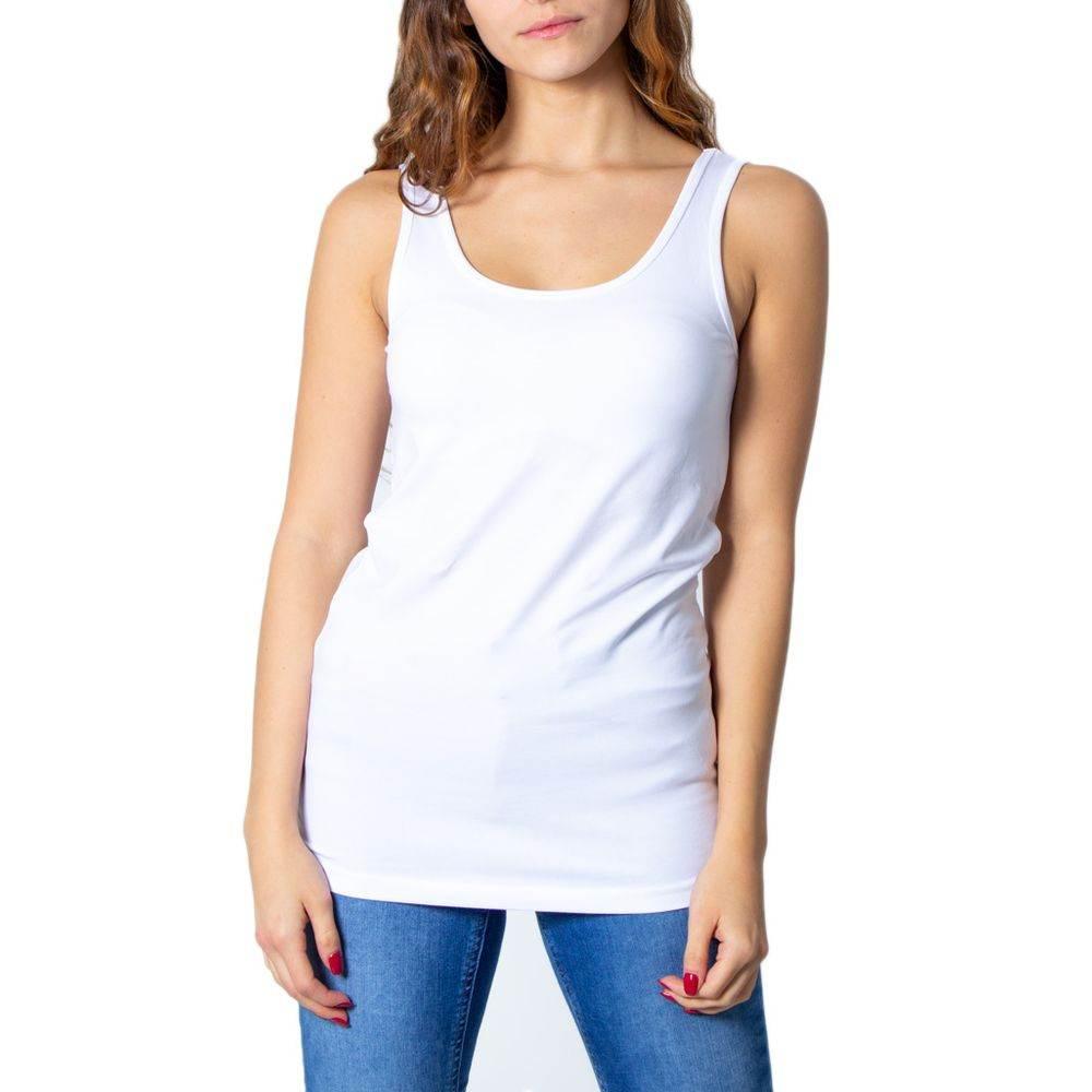 Only White Cotton Tops & T-Shirt - Hilstor