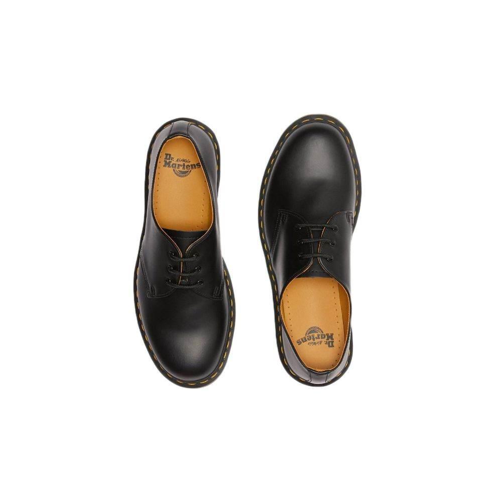 Dr. Martens Black Leather Flat Shoe - Hilstor