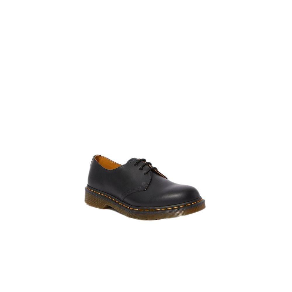 Dr. Martens Black Leather Flat Shoe - Hilstor