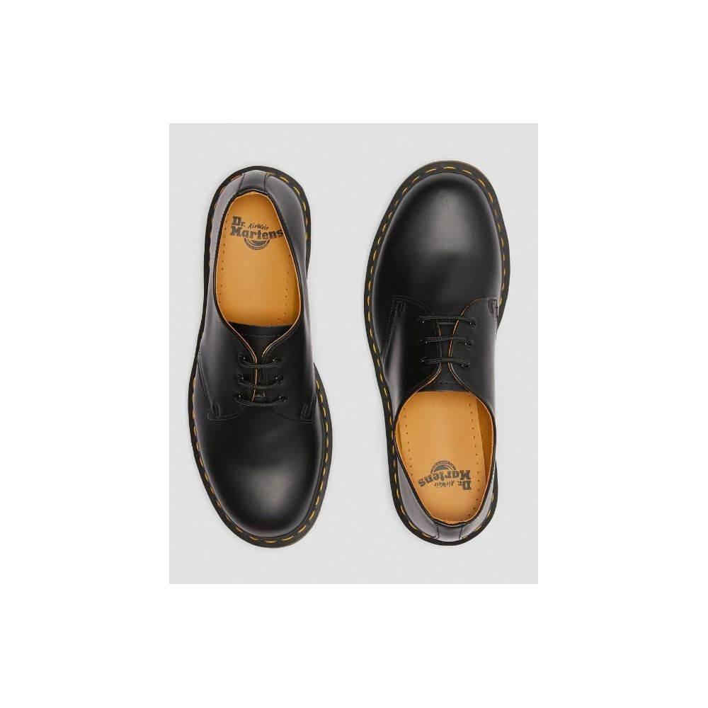 Dr. Martens Black Leather Flat Shoe - Hilstor