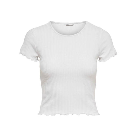 Only White Polyester Tops & T-Shirt - Hilstor