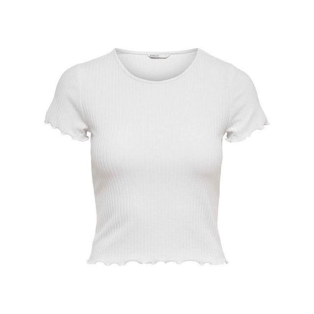 Only White Polyester Tops & T-Shirt - Hilstor