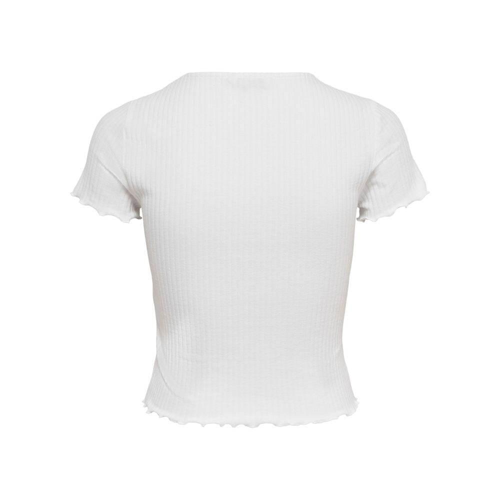 Only White Polyester Tops & T-Shirt - Hilstor
