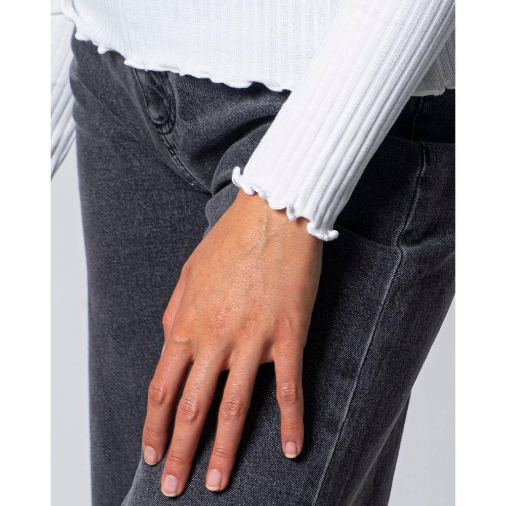 Only White Polyester Sweater - Hilstor