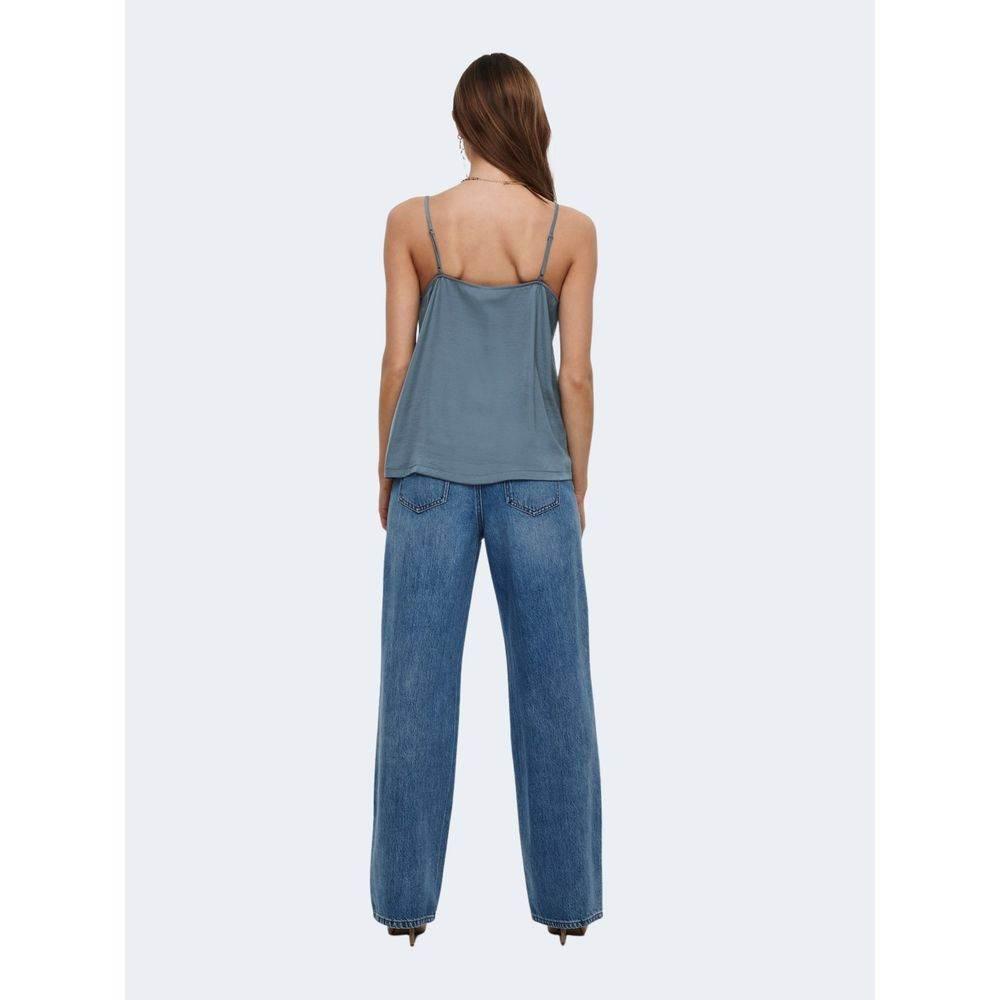 Only Blue Polyester Tops & T-Shirt - Hilstor
