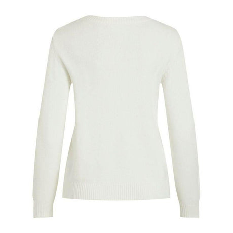 Vila Clothes White Viscose Sweater - Hilstor