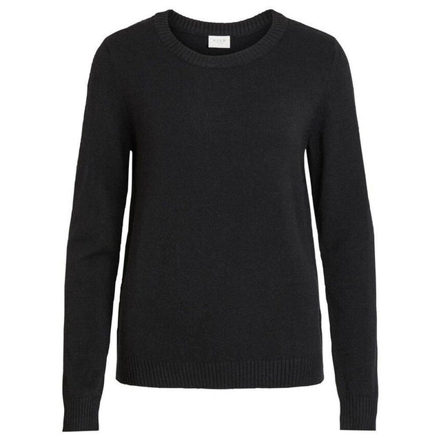 Vila Clothes Black Viscose Sweater - Hilstor