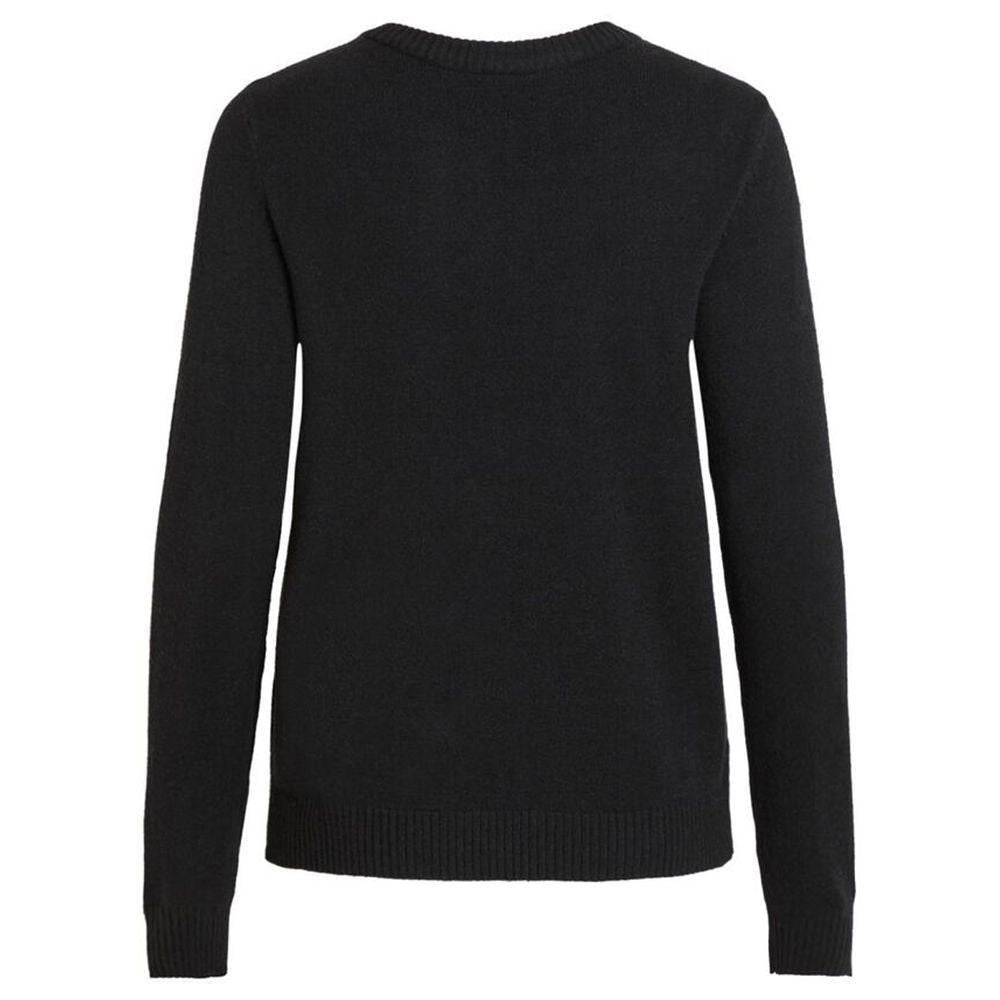 Vila Clothes Black Viscose Sweater - Hilstor