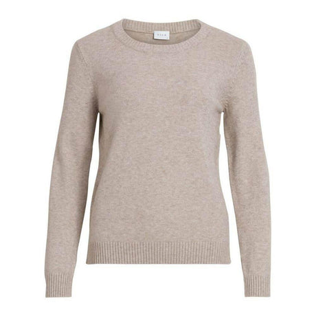Vila Clothes Beige Viscose Sweater - Hilstor
