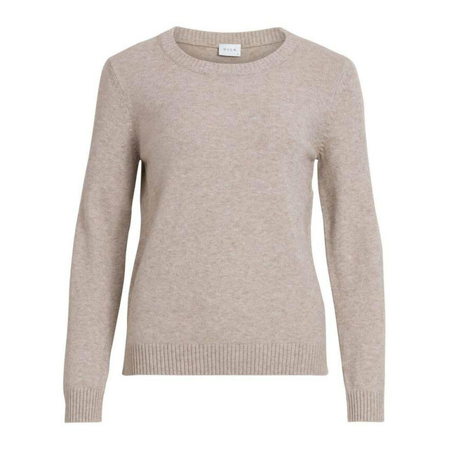 Vila Clothes Beige Viscose Sweater - Hilstor