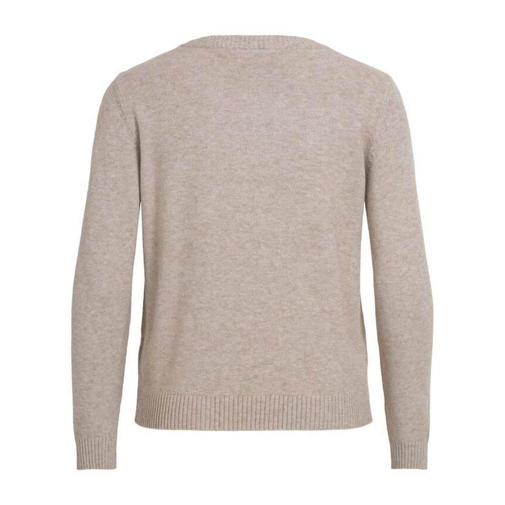 Vila Clothes Beige Viscose Sweater - Hilstor