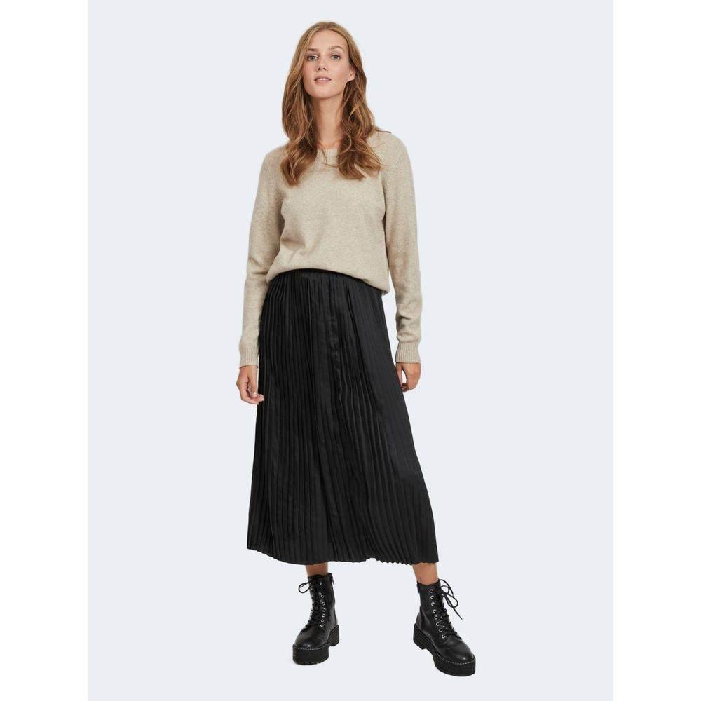 Vila Clothes Beige Viscose Sweater - Hilstor