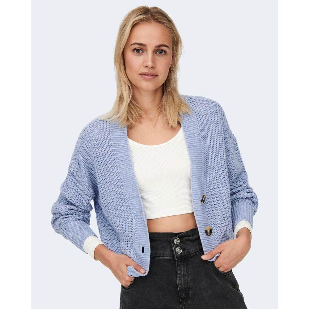 Only Blue Acrylic Cardigan - Hilstor