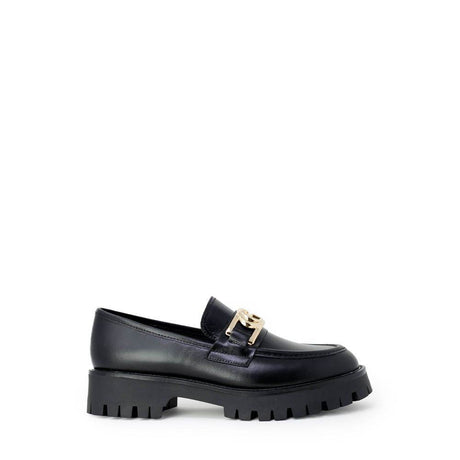 Guess Black Leather Flat Shoe - Hilstor