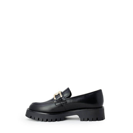Guess Black Leather Flat Shoe - Hilstor