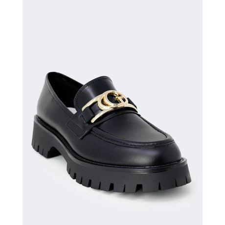 Guess Black Leather Flat Shoe - Hilstor