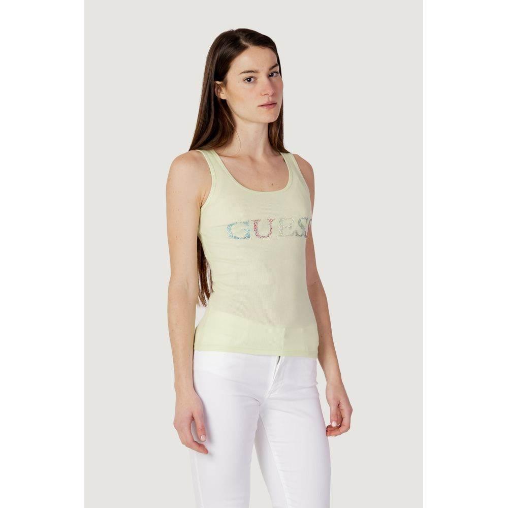 Guess Green Cotton Tank Top - Hilstor