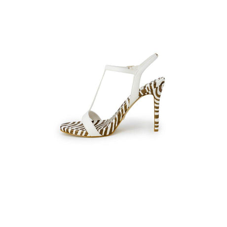 Guess White Leather Sandal - Hilstor
