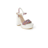Guess White Polyester Sandal - Hilstor