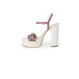 Guess White Polyester Sandal - Hilstor