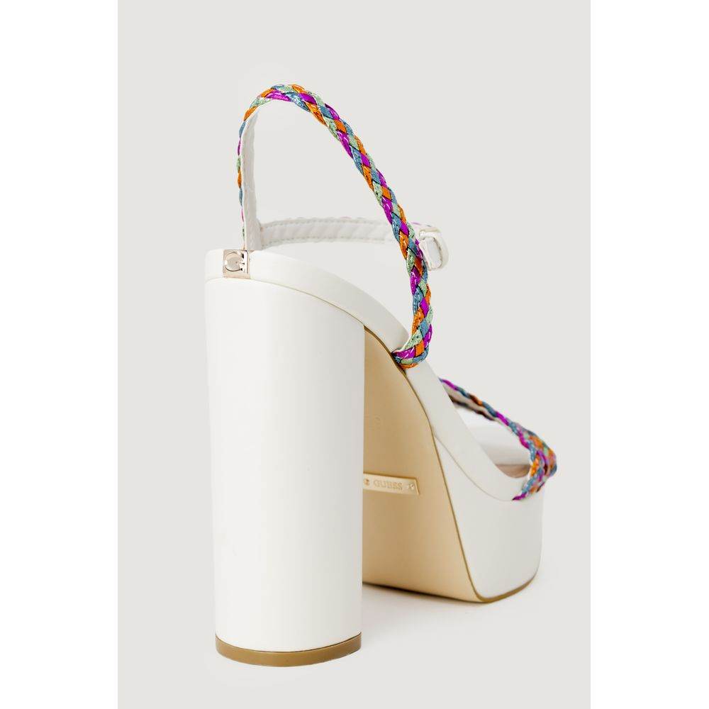 Guess White Polyester Sandal - Hilstor