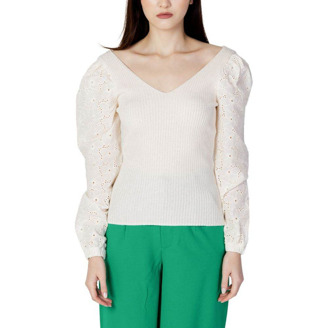 Only Beige Cotton Tops & T-Shirt - Hilstor